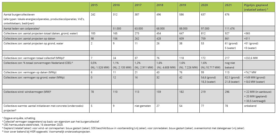 Verzameltabel Lokale Energie Monitor 2021