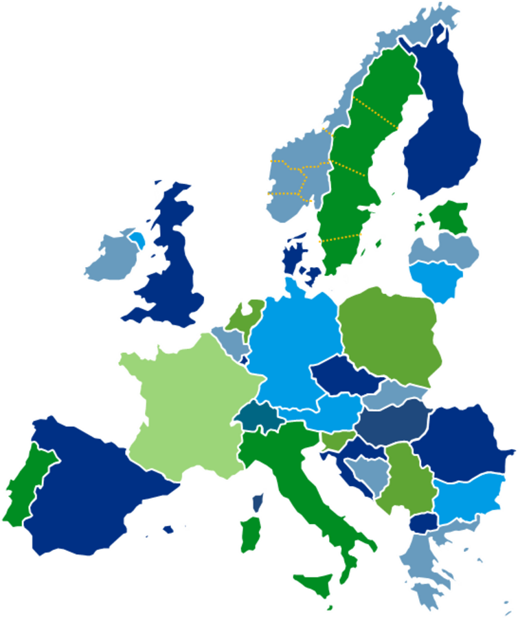 kaart van de biedingszones in europa