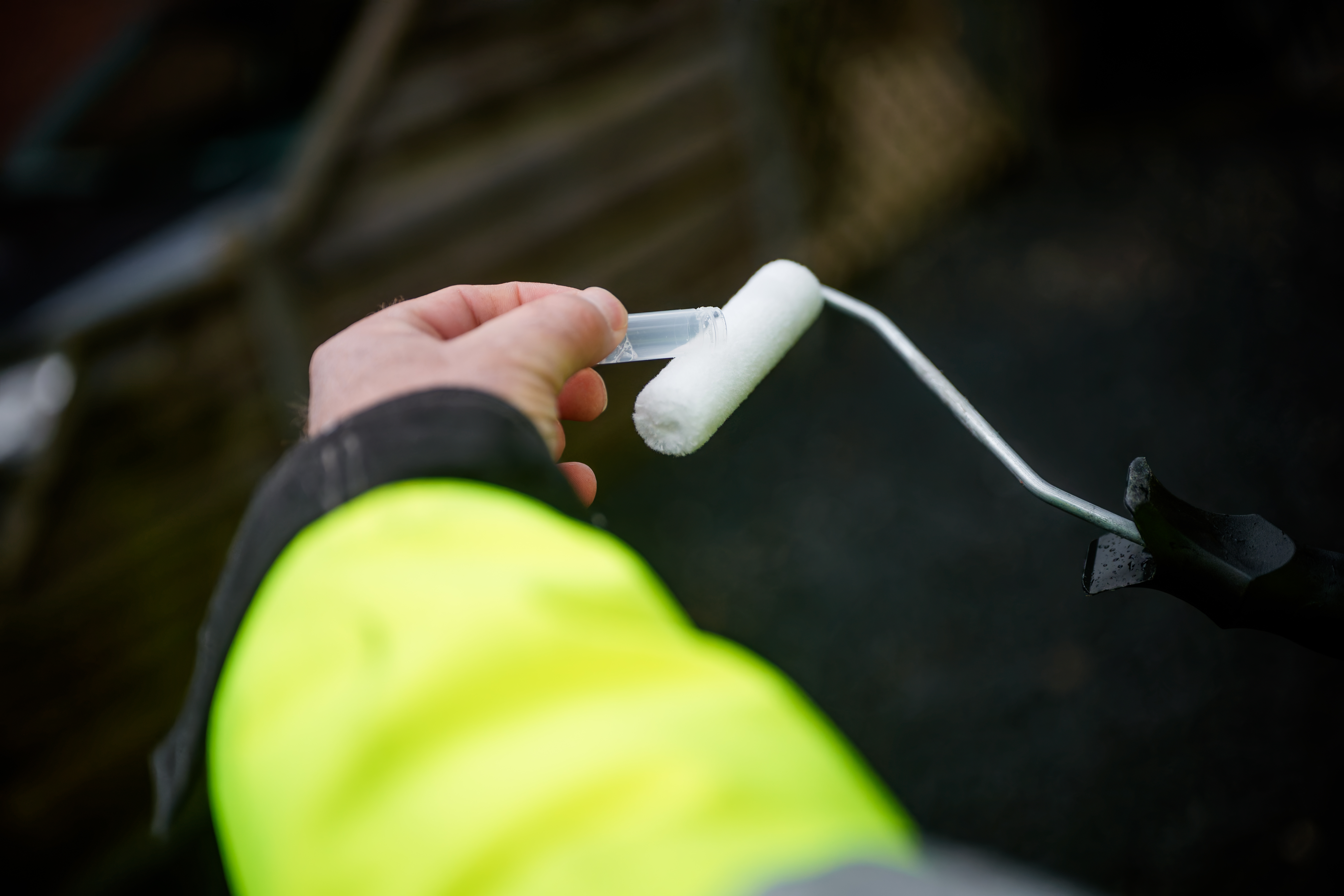 steriele roller om de sporen op te kunnen nemen