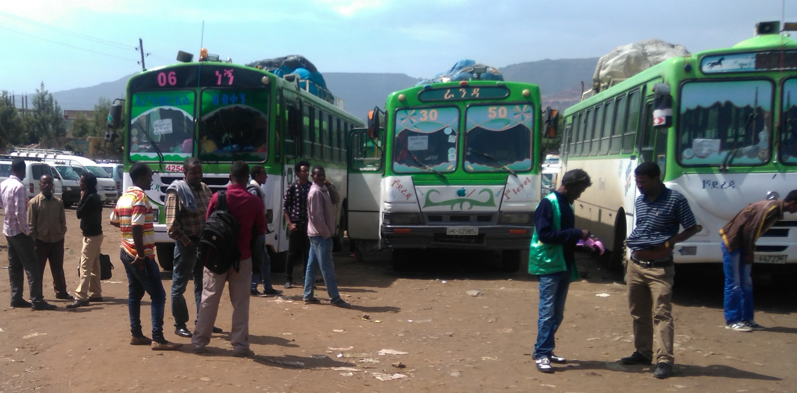 Een Ethiopisch busstation