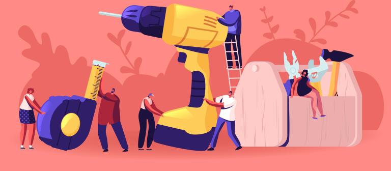 mensen met gereedschap