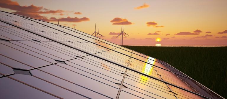 Windmolens en zonnepanelen