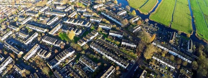 Foto woonwijk van boven