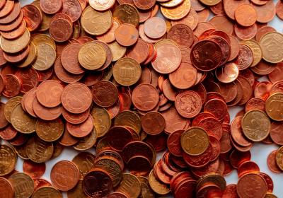 kleine koperen eurocent munten