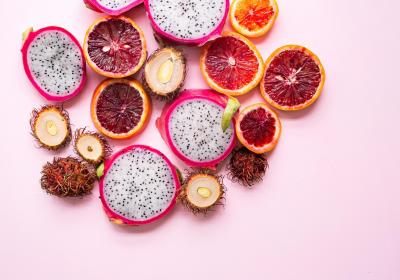 Foto van roze passievruchten