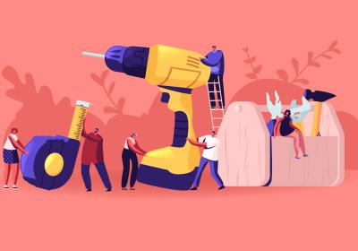 mensen met gereedschap